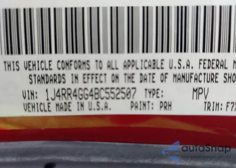 2011 Jeep Grand Cherokee Laredo из США, поврежденный, VIN 1J4RR4GG4BC552507